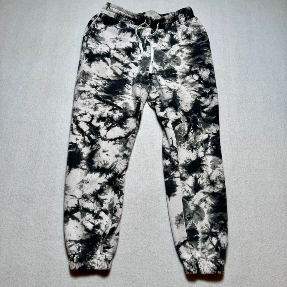 No Boundaries Black White Tie Dye Sweatpants Joggers Small S 34-36 Fleece